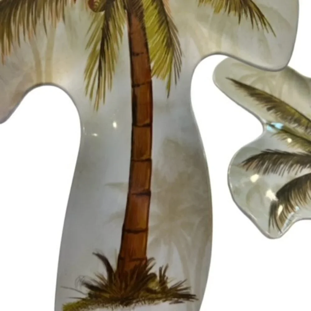 3 Piece‎ Melamine Ware Serving Set Veggie Appetizers Holiday Palm Tree Tropical